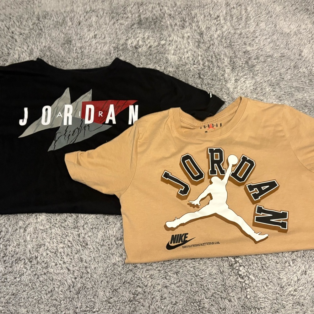 Jordan T-Shirts in Black and Tan with Graphics